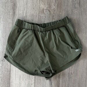 Alo Yoga Playmaker Dolphin Short in Green Olive - worn once!